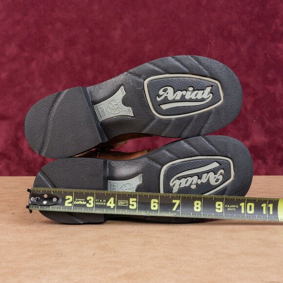 Ariat Women Fatbaby Brown Leather Slip-on Western Cowboy Boots sz 7 - Picture 5 of 12